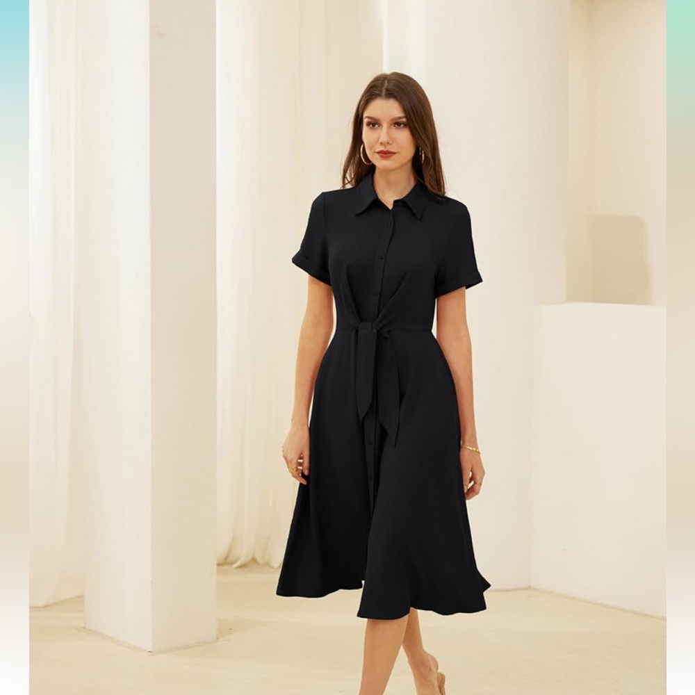 GRACE KARIN Womens Linen Button Up Dress